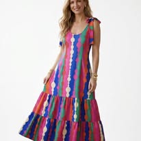 Vestido Coral com Folhos